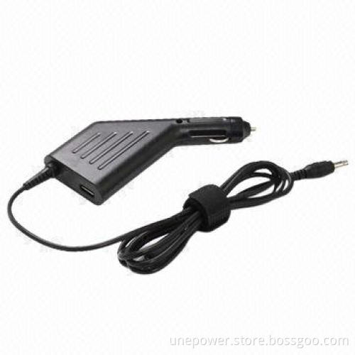 Laptop Car Charger for Samsung, 19V, 4.74A, 90W/5.0*3.0mm, I-tip with USB Slot Cigarette Type, Black